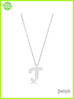 Solid 10K White Gold Dainty Script Initial Extendable Necklace